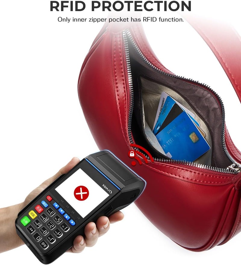 CHOLISS Shoulder Bag for Women RFID Vegan Leather Crescent Hobo Bag Clutch Underarm Purse Top-Handle Travel Handbags - Image 3